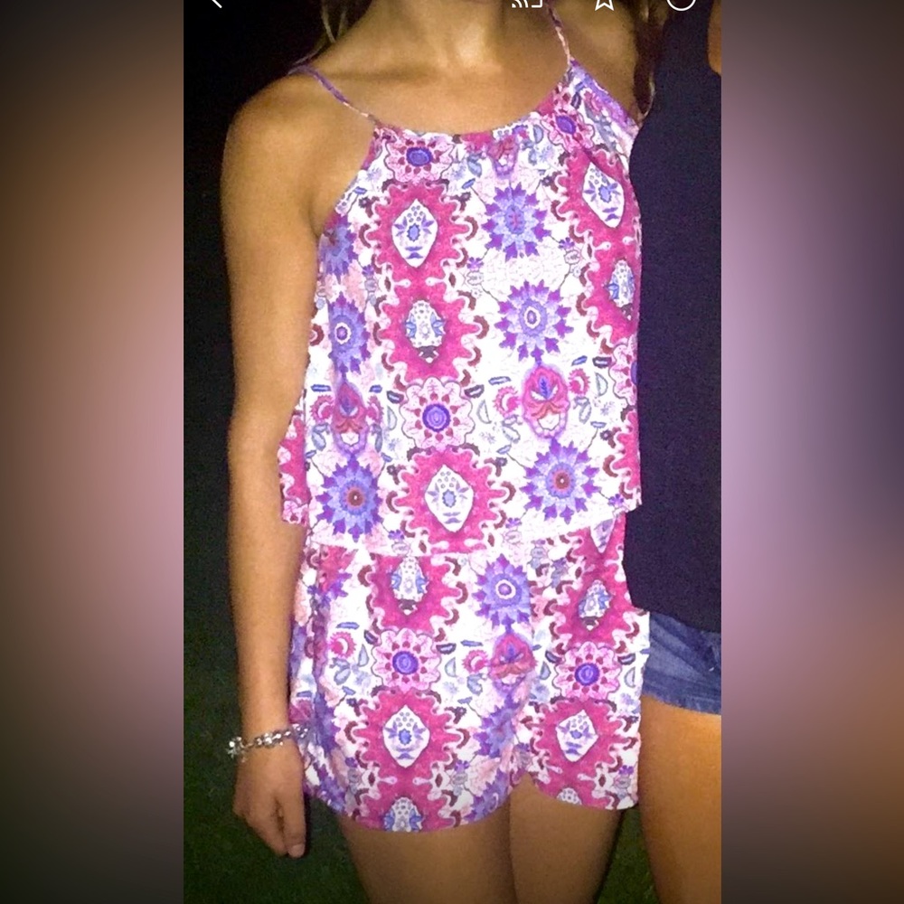 Pink floral romper!